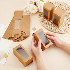 Kraft Paper Candy Boxes with PVC Clear Window&nbsp;CON-WH0097-07A-02A