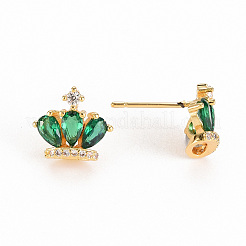 Brass Micro Pave Cubic Zirconia Stud Earrings&nbsp;KK-S356-251-NF