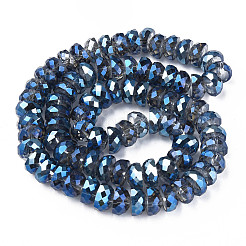 Electroplate Transparent Glass Beads Strands&nbsp;EGLA-N002-37-F01