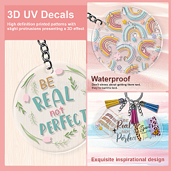 Flower Theme DIY Blank Oval Acrylic Keychain Making Kits&nbsp;DIY-GO0002-74