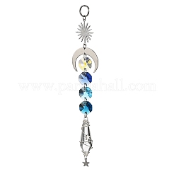 Wire Wrapped Bullet Glas Pendant Decoration&nbsp;HJEW-JM03122-02