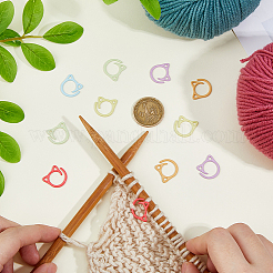60Pcs 6 Colors Baking Paint Alloy Knitting Crochet Locking Stitch Markers&nbsp;FIND-HS0002-10