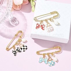 Bowknot & Bag Alloy Enamel Pendant Brooch Pin&nbsp;JEWB-BR00111