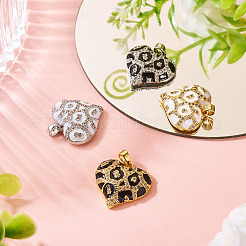 4Pcs 4 Colors Brass Micro Pave Cubic Zirconia Pendants&nbsp;KK-TA0002-21