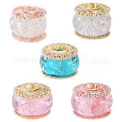 5Pcs 5 Colors Rack Plating Alloy European Beads&nbsp;MPDL-TADJ0001-03