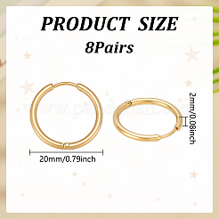 8 Pairs Ion Plating(IP) 304 Stainless Steel Huggie Hoop Earrings&nbsp;EJEW-UN0003-06