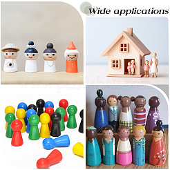 10Pcs Unfinished Wood Puppet&nbsp;WOOD-GF0002-42B