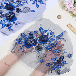 3D Polyester Embroider Thread Iron on/Sew On Patches&nbsp;PATC-WH0023-20B