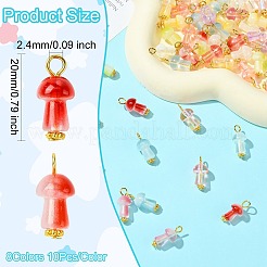 80Pcs 8 Colors Glass Pendants&nbsp;PALLOY-CJ00150