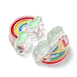 5Pcs Transparent Acrylic Enamel Beads&nbsp;OACR-YW0001-31C