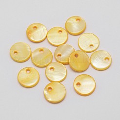Dyed Shell Flat Round Pendant&nbsp;SHEL-P003-08