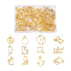 24Pcs 12 Style Zinc Alloy Kitten Open Back Bezel Pendants&nbsp;FIND-CW0001-05