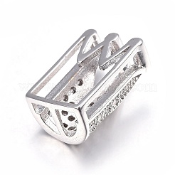 Brass Micro Pave Cubic Zirconia Slide Charms&nbsp;ZIRC-G147-33P-NR