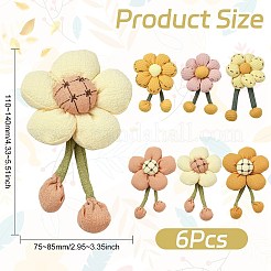1 Sets 6Pcs 6 Styles Flower Fabric Brooches Mixed Colors&nbsp;ST-CJ0038-001
