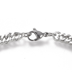 Tarnish Resistant 304 Stainless Steel Cuban Link Chain Bracelets&nbsp;BJEW-I288-04P