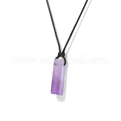 Natural Amethyst Cuboid Pendant Necklaces&nbsp;FS-WG7338A-03