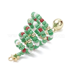 Glass Seed Beaded Christmas Tree Big Pendants&nbsp;PALLOY-TA00330-02