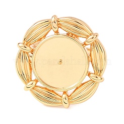 Flower Brass Cuff Ring Components&nbsp;KK-G551-04G