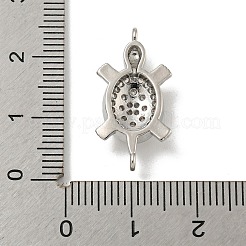 Brass Pave Clear Cubic Zirconia Sea Animal Connector Charms&nbsp;KK-N254-128P