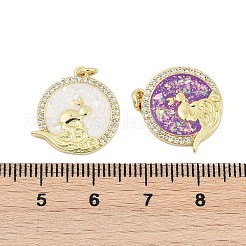 Brass Micro Pave Cubic Zirconia Pendants&nbsp;KK-I723-06G