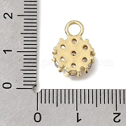 Brass Micro Pave Clear Cubic Zirconia Charms&nbsp;KK-K427-13B-G