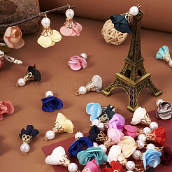 32Pcs 16 Colors Flower Chiffon Pendants&nbsp;FIND-TA0003-41
