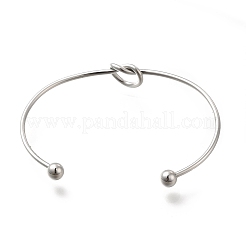 Non-Tarnish 304 Stainless Steel Knot Cuff Bangles for Women&nbsp;LS-BJEW-M233-04P