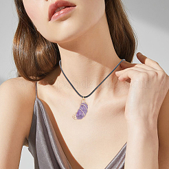 20Pcs Rough Natural Amethyst Pendants&nbsp;G-BM0001-02