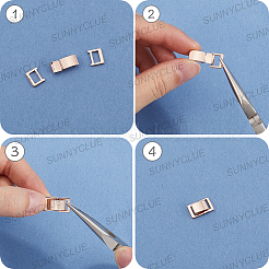 8 Sets 4 Colors  Brass Fold Over Clasps&nbsp;KK-SC0005-45B