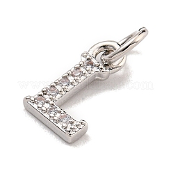 Initial Letter Brass with Cubic Zirconia Charms&nbsp;KK-Q814-26L-P