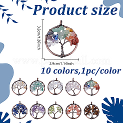 10Pcs 10 Styles Gemstone Pendants&nbsp;G-HY0001-81