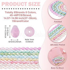 8Strands 8 Colors Anti-Tarnish Electroplate Glass Beads Strands&nbsp;GLAA-TA0003-79