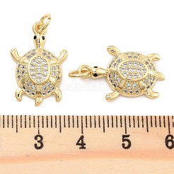 Brass Pave Clear Cubic Zirconia Pendants&nbsp;KK-U009-12L-G
