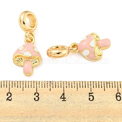 Rack Plating Alloy Enamel Mushroom European Dangle Charms&nbsp;FIND-B034-18G-03