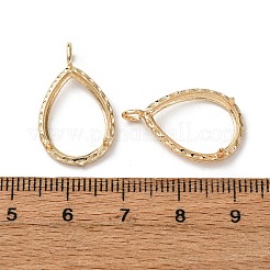 Teardrop Brass Pendant Cabochon Settings&nbsp;KK-NH0007-08G