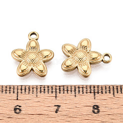 304 Stainless Steel Flower Charms&nbsp;STAS-T069-32G