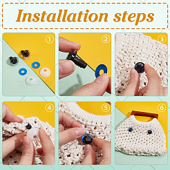 48Pcs 8 Colors Half Round Plastic Doll Craft Eyes&nbsp;DIY-PH0029-13A