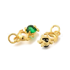 Rack Plating Brass Micro Pave Cubic Zirconia Charms&nbsp;KK-I716-25G