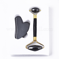 Magnetic Synthetic Hematite Facial Roller & Heart Shape Gua Sha&nbsp;G-N0324-12