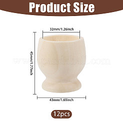 12Pcs Unfinished Wood Cup&nbsp;WOOD-CA0001-87A