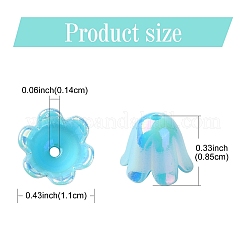15 Styles UV Plating & Opaque Iridescent Acrylic Bead Caps&nbsp;MACR-YW0003-08