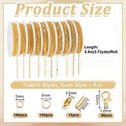DIY Brass & Stainless Steel Chain Bracelets/ Necklaces Making Kits&nbsp;DIY-GA0008-16