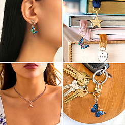 36Pcs 9 Colors Light Gold Alloy Enamel Pendants&nbsp;ENAM-TA0001-49