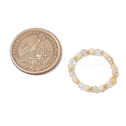 Natural Rutilated Quartz Beaded Stretch Rings&nbsp;RJEW-JR00867-05