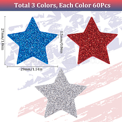 180Pcs 3 Colors EVA Glitter Powder Stickers&nbsp;DIY-SP0001-82