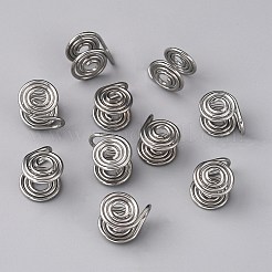 Rainbow Color 304 Stainless Steel Spiral Pad Cuff Earrings&nbsp;KK-WH0051-27P