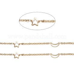 Ion Plating(IP) 304 Stainless Steel Moon & Star Link Cable Chains&nbsp;STAS-P254-13G