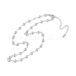 Simple Alloy Heart Link Chain Necklaces for Women&nbsp;NJEW-K384-05P