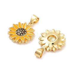 Rack Plating Brass Enamel Pendants&nbsp;KK-Z064-03G