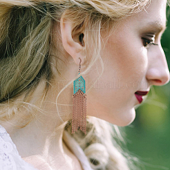 12 Pair 12 Style Tibetan Style Alloy Geometry Dangle Earrings&nbsp;EJEW-AN0003-85